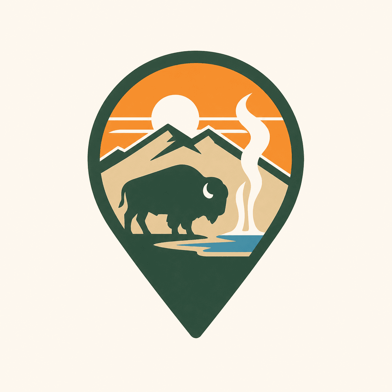 Yellowstone Wildlife Explorer logo with a bison silhouette