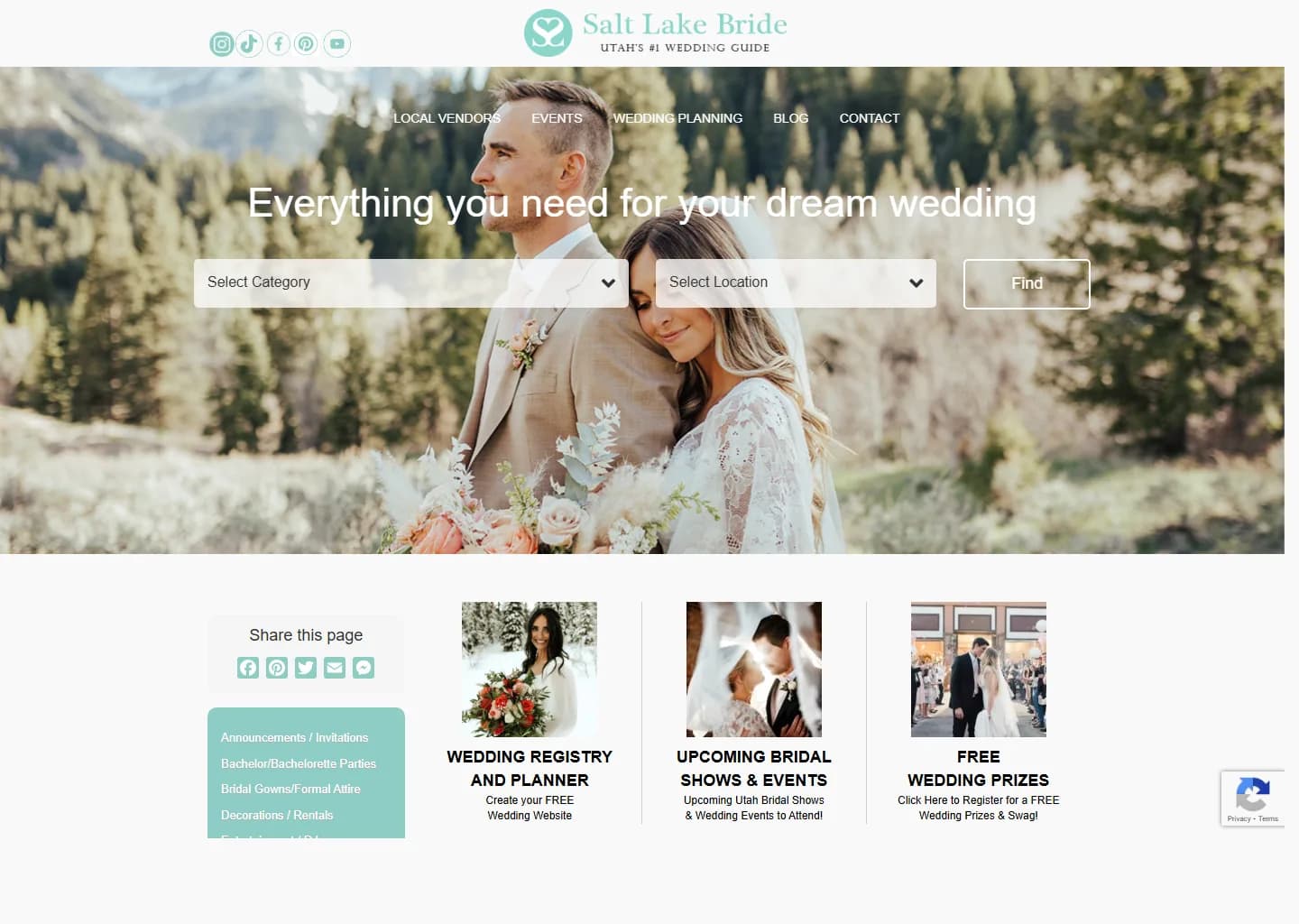 Legacy Salt Lake Bride homepage